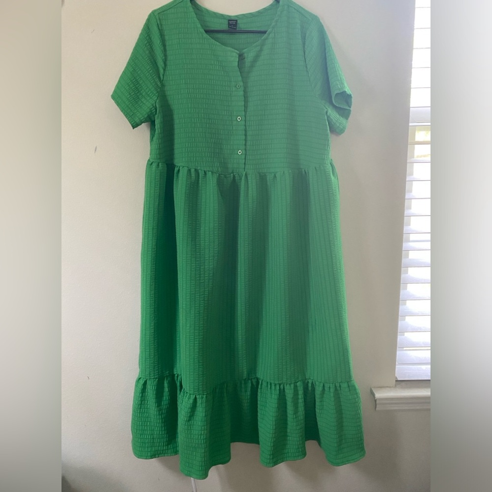 Green Textured Maxi Dress